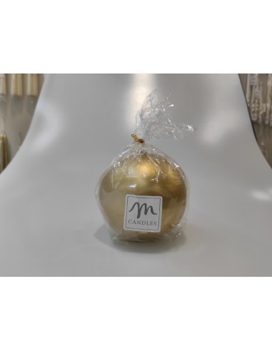 CANDELE E GIROCANDELE: vendita online CANDELA SFERA LUCIDA ORO D10CM in offerta