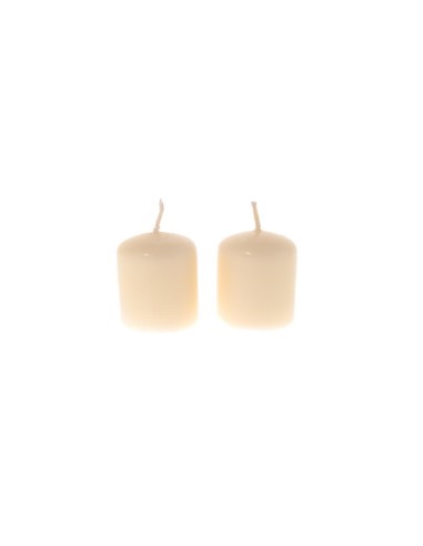 CANDELE E GIROCANDELE: vendita online COPPIA CANDELE PILLAR LUCIDE AVORIO 5X4CM in offerta