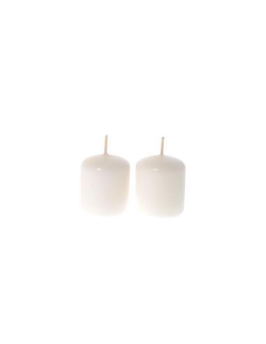 CANDELE E GIROCANDELE: vendita online COPPIA CANDELE PILLAR LUCIDE 5X4CM BIANCO in offerta