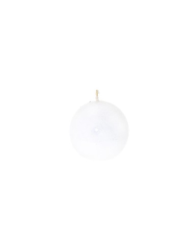 CANDELE E GIROCANDELE: vendita online CANDELA SFERA LUCIDA BIANCO D8CM in offerta