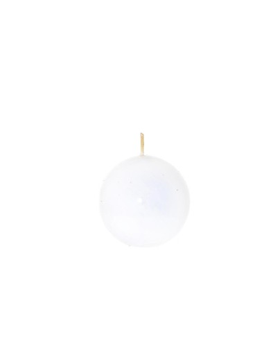 CANDELE E GIROCANDELE: vendita online CANDELA SFERA LUCIDA BIANCO D10CM in offerta