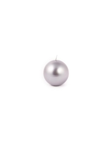 CANDELE E GIROCANDELE: vendita online CANDELA SFERA LUCIDA ARGENTO D8CM in offerta