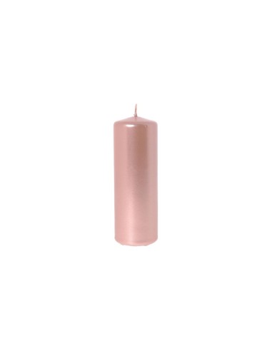 CANDELE E GIROCANDELE: vendita online CANDELA PILLAR LUCIDA ROSE GOLD 15X5CM in offerta