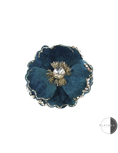 FIORI: vendita online MAGNOLIA BLU D15CM CON CLIP POLIESTERE in offerta