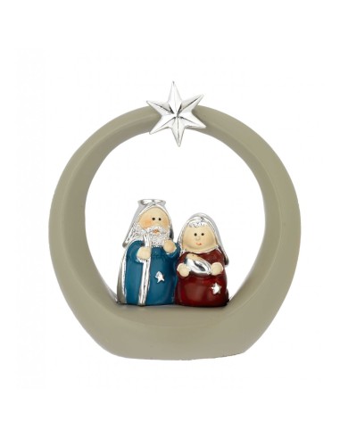 OGGETTISTICA NATALE: vendita online N 8527-06 MINIPRESEPE SU CERCHIO TORTORA in offerta