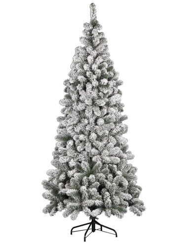 ALBERI DI NATALE: vendita online Albero "Kenya" floccato altezza 210cm diametro 91cm rami 728 innevato PE+PVC in offerta