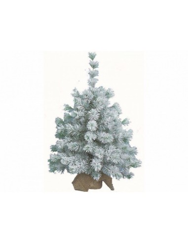 ALBERI DI NATALE: vendita online Albero Pinetto di Natale da 45 cm innevato con base juta in PVC di alta qualità in offerta