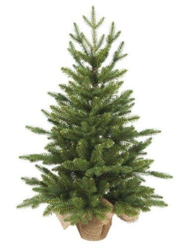 ALBERI DI NATALE: vendita online Pinetto verde altezza 60cm con base juta, in PE e PVC per addobbi natale in offerta