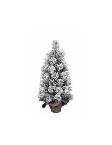 ALBERI DI NATALE: vendita online Albero Pinetto di natale altezza 60 cm innevato con base juta in offerta