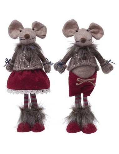 OGGETTISTICA NATALE: vendita online PELUCHE TOPINA 074372 35CM ROSSO/MARRONE in offerta