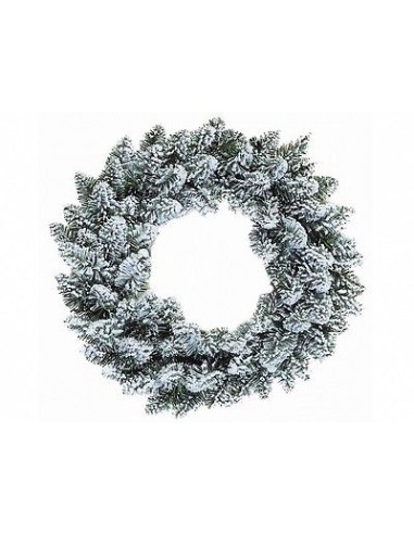 BOE E GHIRLANDE: vendita online CORONA INNEVATA 55 CM FLORA in offerta