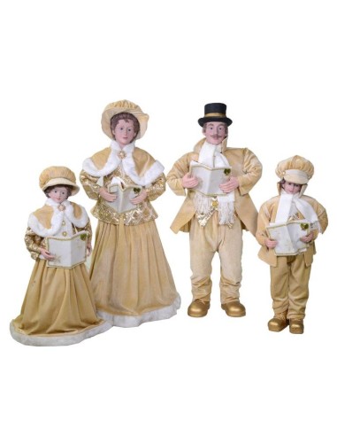 OGGETTISTICA NATALE: vendita online SET 4PZ FAMIGLIA NATALIZIA 70CM BIANCO/ORO in offerta