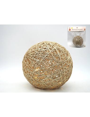 OGGETTISTICA NATALE: vendita online SFERA DA TAVOLO ORO C/LUCI 20CM in offerta