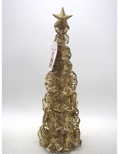 OGGETTISTICA NATALE: vendita online ALBERO METALLO 40X13CM CON FIORI E STELLA ORO in offerta