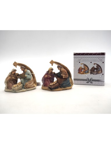 PERSONAGGI PRESEPE: vendita online NATIVITA SU BASE ROCCIA 7X7,5X4,5CM CON COMETA in offerta