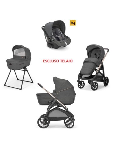 TRIO: vendita online Aptica System Quattro Velvet Grey con Seggiolino Auto Darwin Infant: Eleganza e Sicurezza Completa in of...