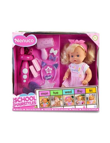 GIOCATTOLO PUBBLICIZZATO: vendita online NENUCO NFN60000 BAMBOLA SCHOOL HAIRSTYLES in offerta