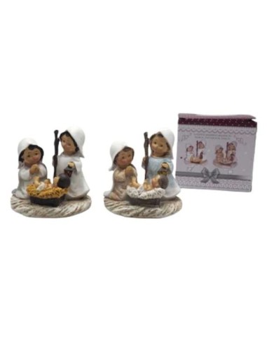 PERSONAGGI PRESEPE: vendita online NATIVITA BAMBINI SU BASE 11X11X8,5CM ASSORTITO in offerta