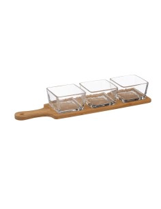 ACCESSORI VARI: vendita online SET APERITIVO 194179 3 CIOTOLE CON VASSOIO BAMBOO in offerta