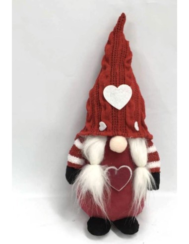 OGGETTISTICA NATALE: vendita online GNOMO 27439 PANNO ROSSO 35CM CAPPELLO CON CUORE in offerta