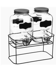 ACCESSORI BAR: vendita online SET 2 DISPENSER 145864 VETRO CON SUPPORTO METALLO in offerta