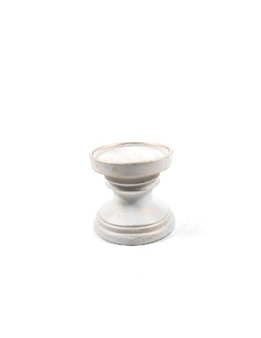 CANDELIERI: vendita online PORTACANDELA POMPEI TERRACOTTA BIANCO/ORO 14X14X13CM in offerta