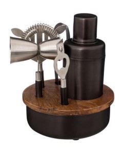 ACCESSORI VARI: vendita online SET COCKTAIL 194906 ACCIAIO CON BASE LEGNO in offerta