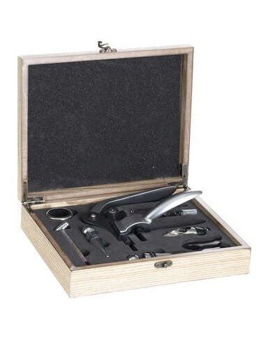 ACCESSORI VARI: vendita online KIT SOMMELIER 160755 9PZ SCATOLA LEGNO in offerta