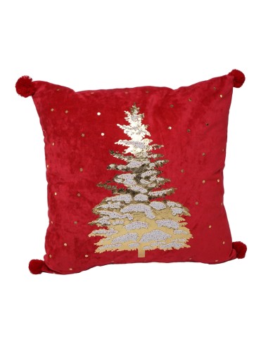 TESSILE: vendita online CUSCINO ROSSO DEC.ALBERO 45X45CM COTONE in offerta