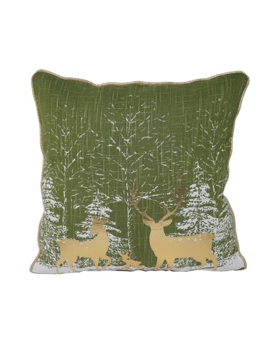 TESSILE: vendita online CUSCINO VERDE DEC.RENNE 45X45CM COTONE in offerta