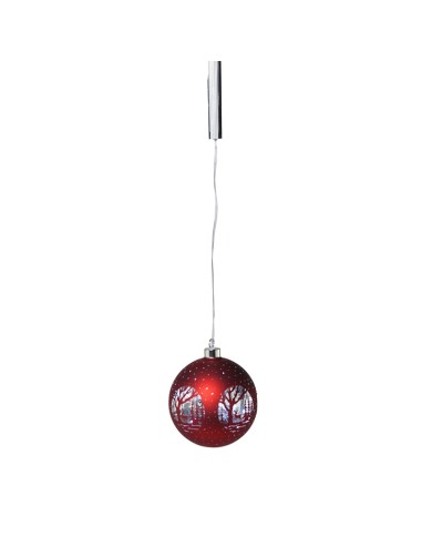 SFERE E PENDAGLI: vendita online SFERA ROSSA DEC.NATALE D.10CM C.LED VETRO in offerta