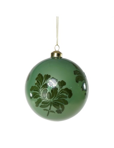 SFERE E PENDAGLI: vendita online PALLA VERDE DEC.FIORI VERDI D.8CM VETRO in offerta