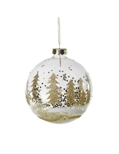 SFERE E PENDAGLI: vendita online PALLA TRASP. ALBERI ORO C.GLITTER D.10CM VETRO in offerta