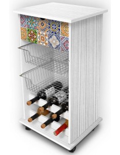 CARRELLO PORTAPANE 40X45X85 WHITE-TILES su Shop in Casa