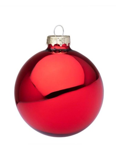 SFERE E PENDAGLI: vendita online Sfera di Natale in Vetro 8 cm Rosso Lucido, Porta la Magia di Natale a Casa Tua con Colori V...