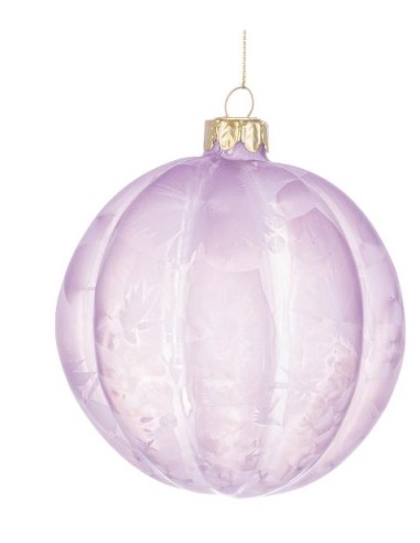 SFERE E PENDAGLI: vendita online Sfera di Natale Satiny 8cm Lilla in Vetro, La Magia di Natale per Decorazioni Eleganti e Fes...