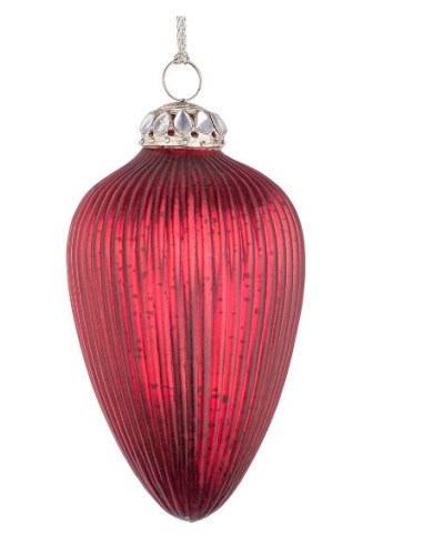 SFERE E PENDAGLI: vendita online Pendente di Natale in Vetro Genteel 7cm Rosso, La Magia di Natale per Eleganti Decorazioni i...