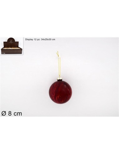 SFERA 969461 VETRO 8CM MARMORIZZATA ROSSA