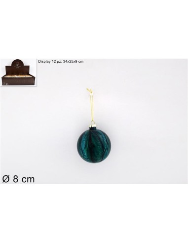 SFERA 969560 VETRO 8CM MARMORIZZATA VERDE