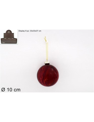 SFERA 969591 VETRO 10CM MARMORIZZATA ROSSA