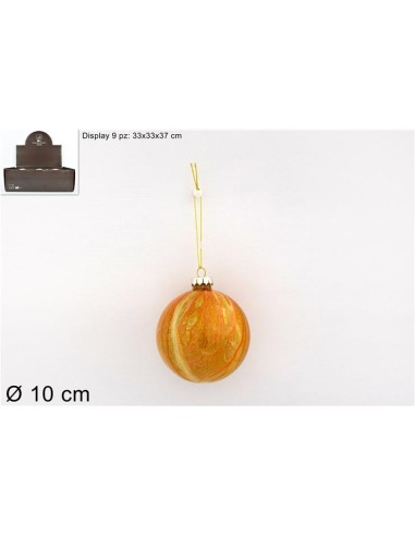 SFERA 969638 VETRO 10CM MARMORIZZATA ORO