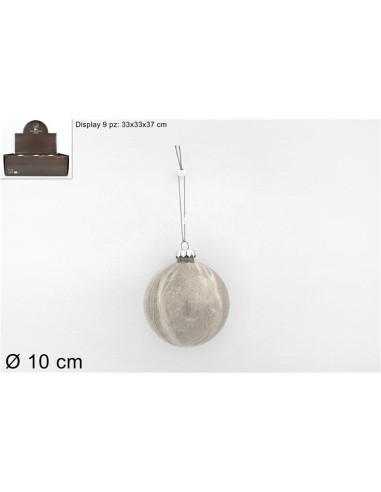 SFERA 969652 VETRO 10CM MARMORIZZATA SILVER