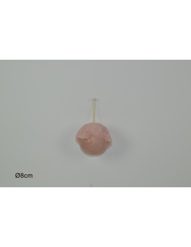 SFERA 02759 VELLUTO C/PELLICCIA ROSA 8CM (0066)