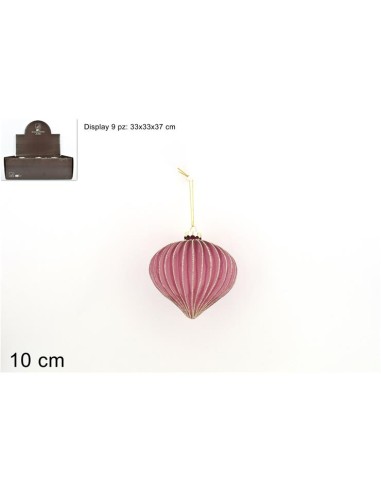 SFERA VETRO 10CM BORDEAUX GLITTER ORO (0150)