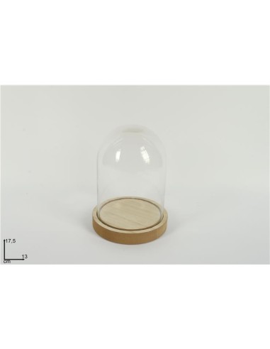 CAMPANA VUOTA CON BASE LEGNO 13X18CM (0330)