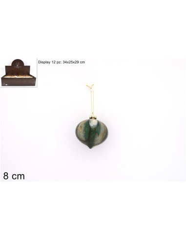 SFERA 06883 8CM VETRO MARMORIZZATA VERDE (0102)