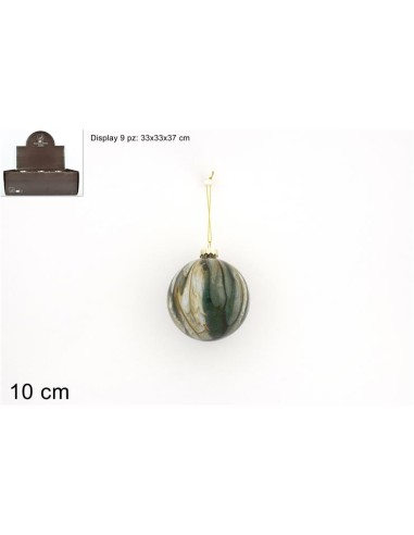 SFERA 06892 10CM VETRO MARMORIZZATA VERDE/BLU (0150)