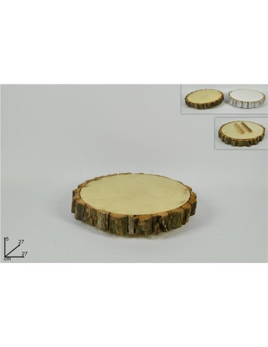 BASE LEGNO DECORATIVA TONDA 27CM 2COL.ART.DXQ19-302/27CM