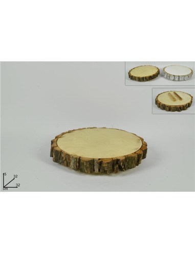 BASE LEGNO DECORATIVA TONDA 32CM 2COL.ART.DXQ19-302/32CM