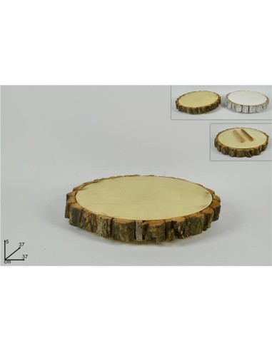 BASE LEGNO DECORATIVA TONDA 37CM 2COL.ART.DXQ19-302/37CM